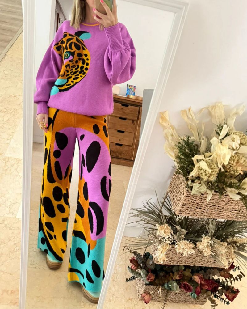 PANTALON LEOPARDO MAGENTA