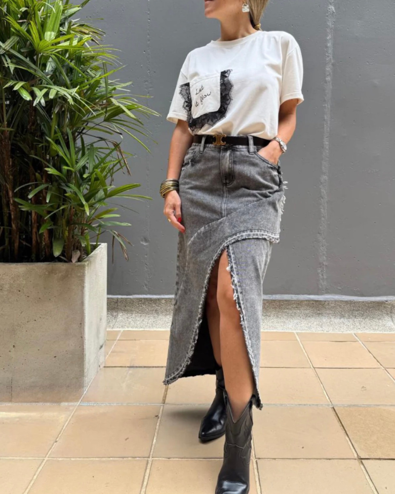 FALDA CRUZADA DENIM