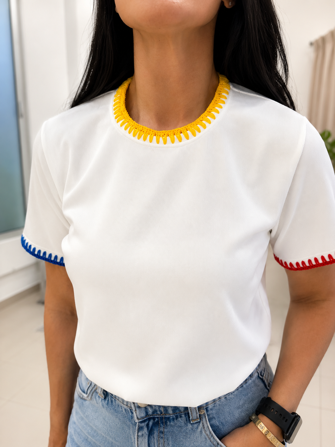 CAMISETA COLOMBIA BORDADA