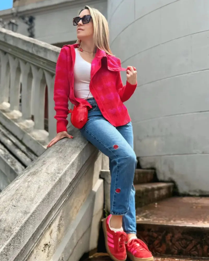 SACO ASIMETRICO FUXIA