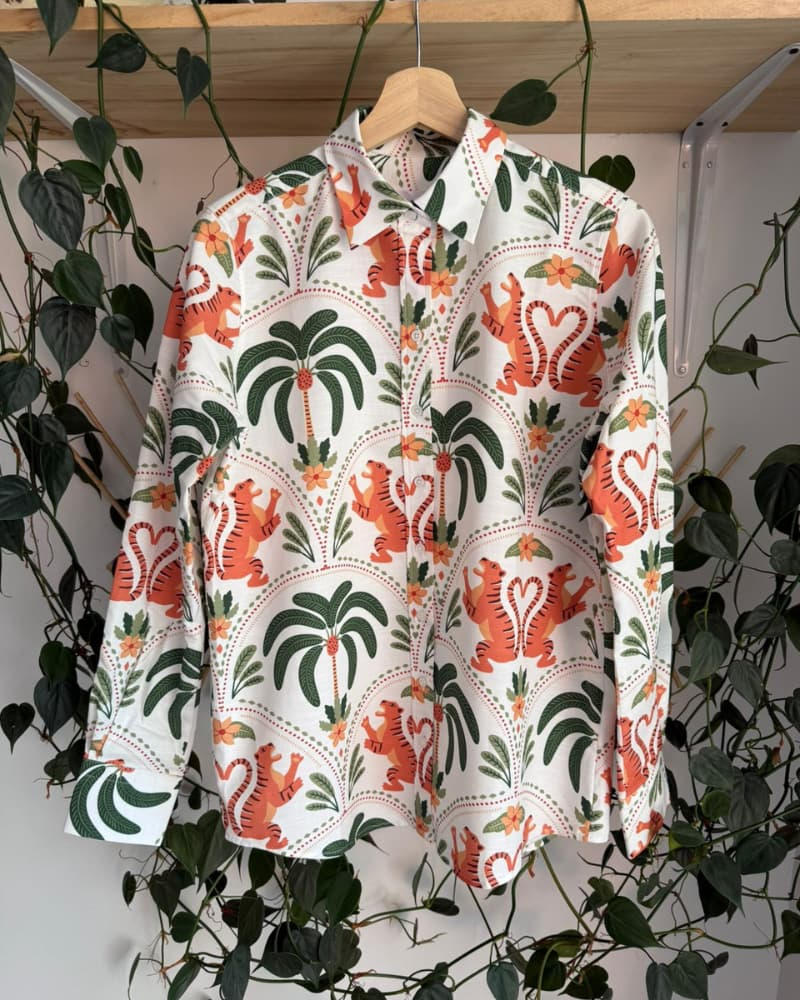 CAMISA TIGRES Y PALMERA