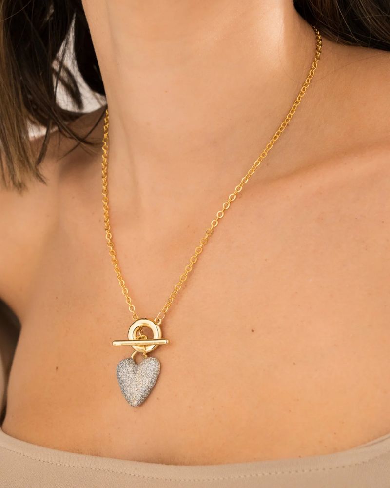 COLLAR BRONCE CORAZÓN ESCARCHA