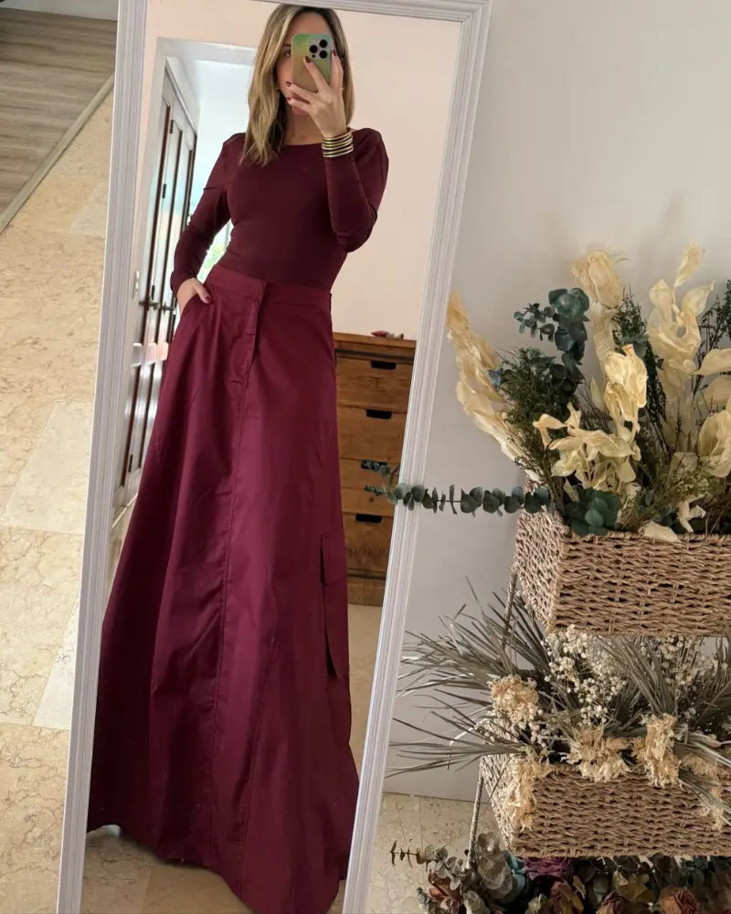 FALDA CARGO BURGUNDY