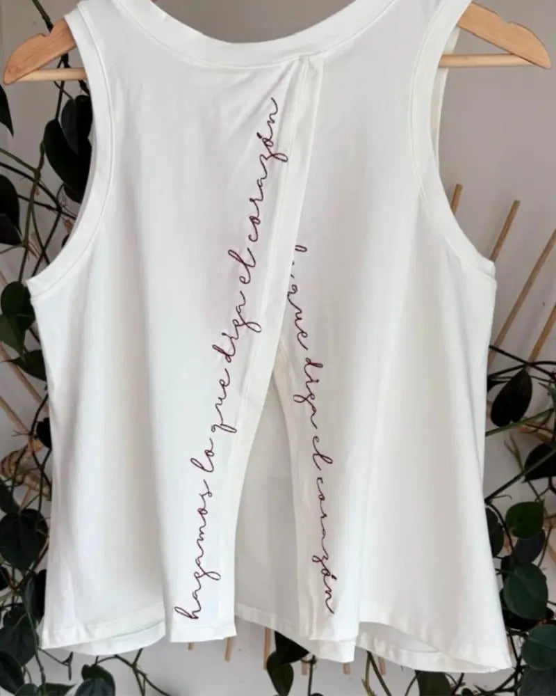TANK TOP CRUZADO HAGAMOS LO QUE DIGA EL CORAZON