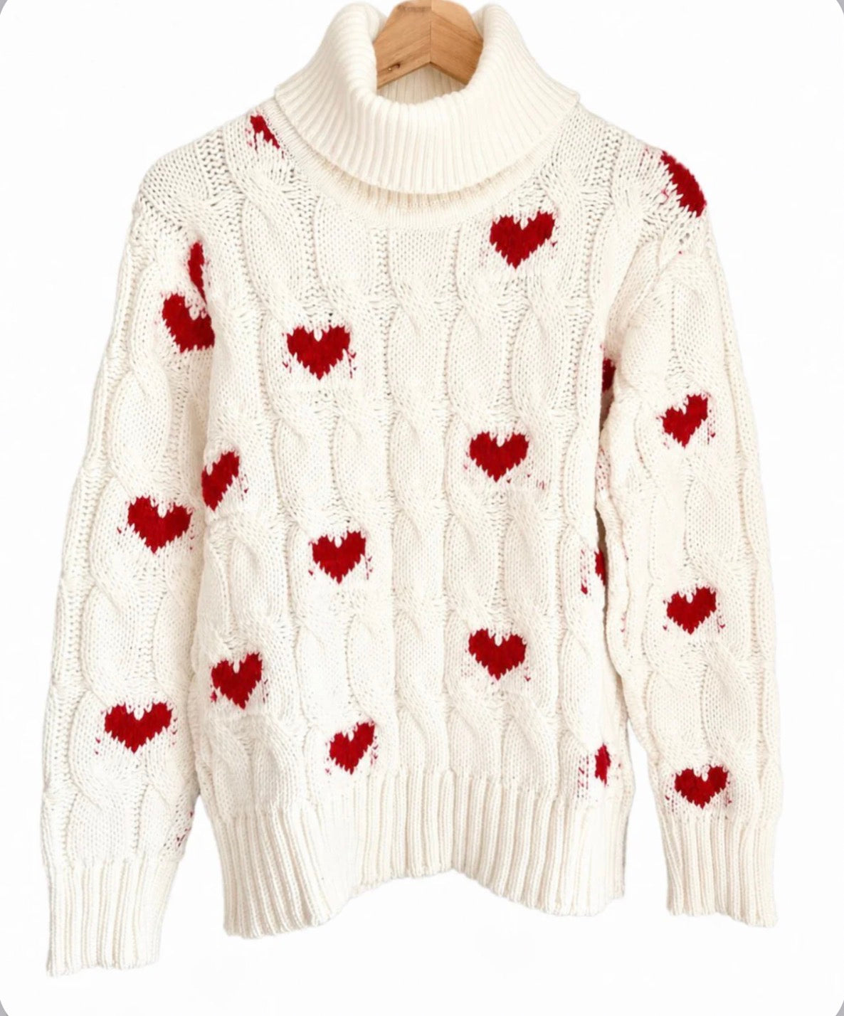 SACO MARFIL CORAZONES