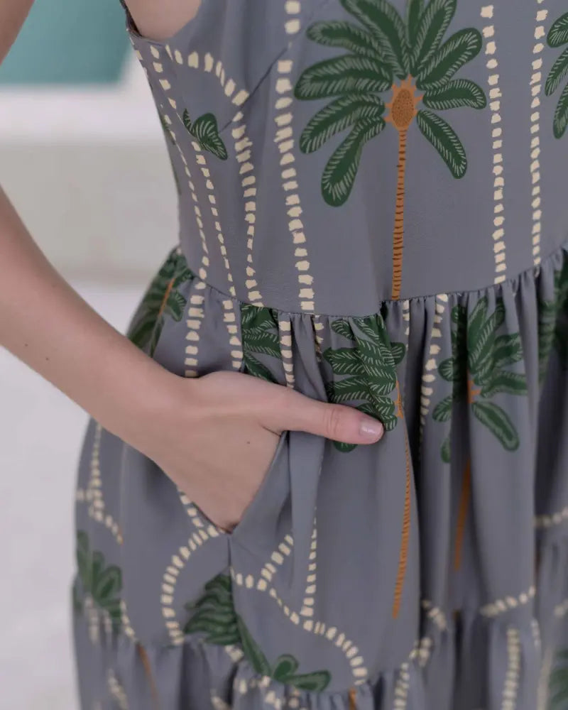 VESTIDO LILY PALMAS VERDE