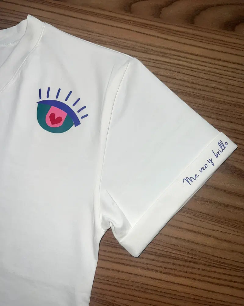 CAMISETA, ME VEO Y BRILLO CUELLO EN V
