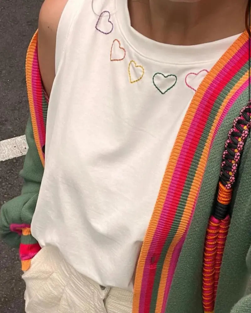 TANK TOP CRUZADO CORAZONES MULTICOLOR
