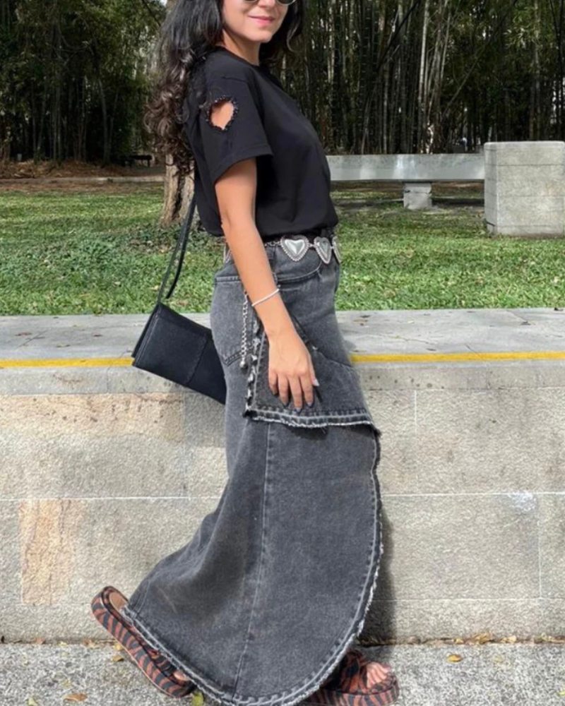 FALDA CRUZADA DENIM