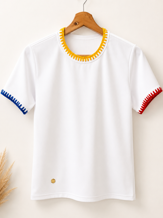 CAMISETA COLOMBIA BORDADA
