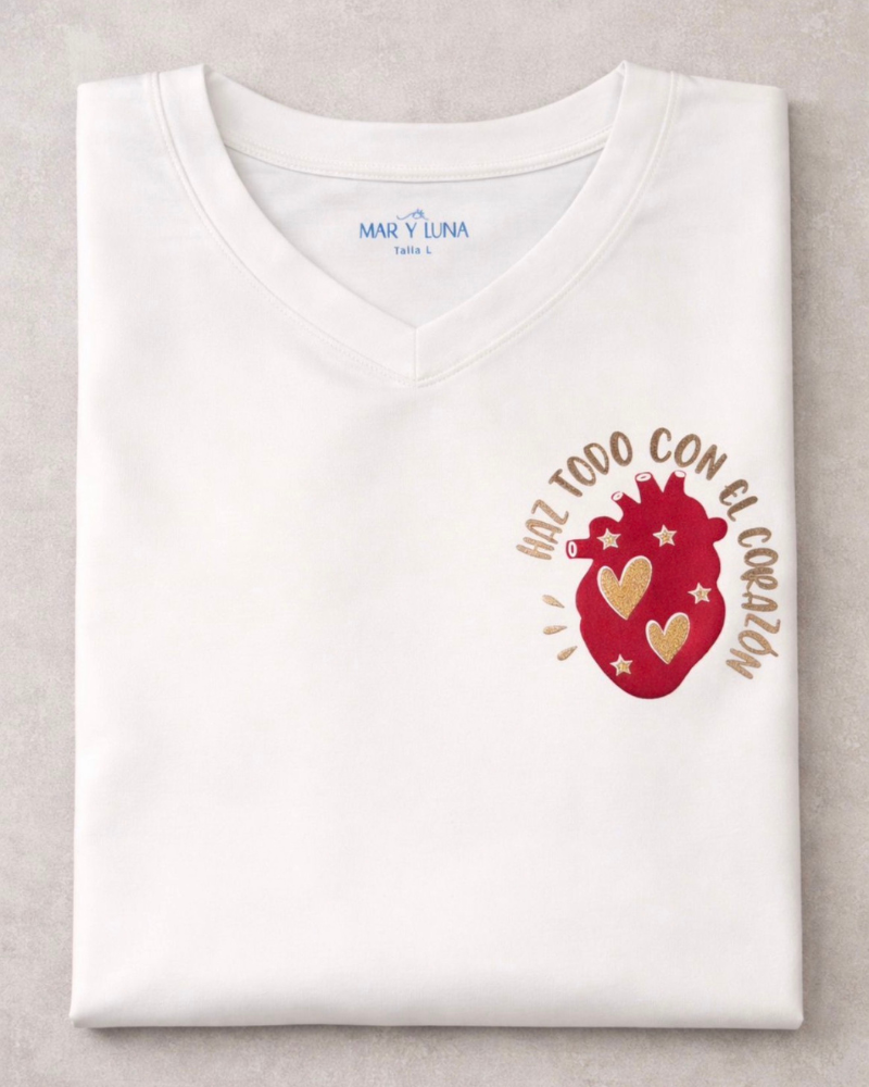 CAMISETA HAZ TODO CON EL CORAZON