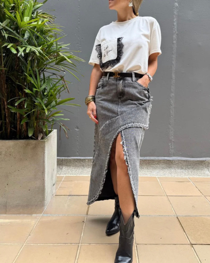FALDA CRUZADA DENIM