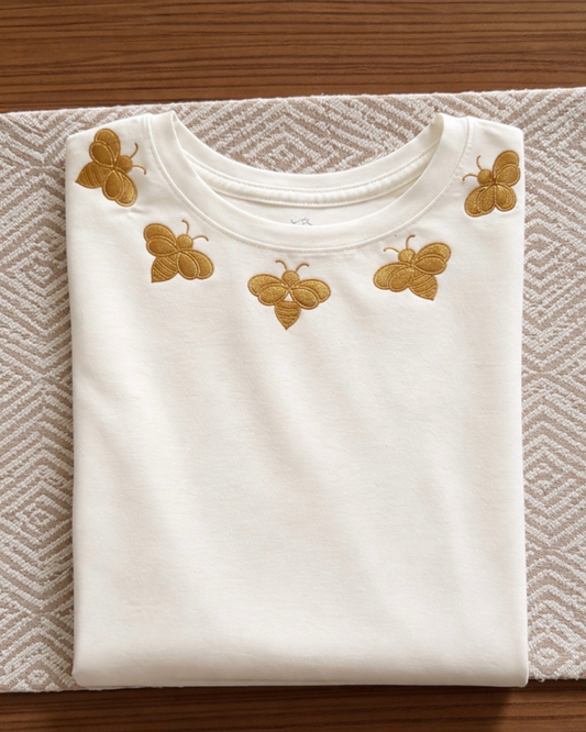 CAMISETA ABEJAS MARFIL