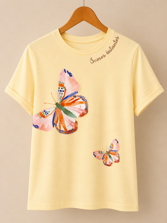 CAMISETA SOMOS INTANTES MARIPOSA VAINILLA
