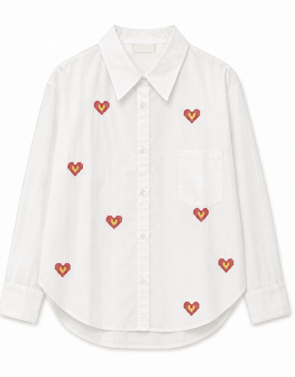 CAMISA OVERSIZE PUNTADAS DEL CORAZON