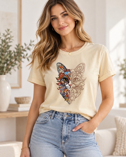 CAMISETA GATO METALIZADO