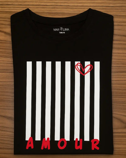 CAMISETA AMOUR NEGRA