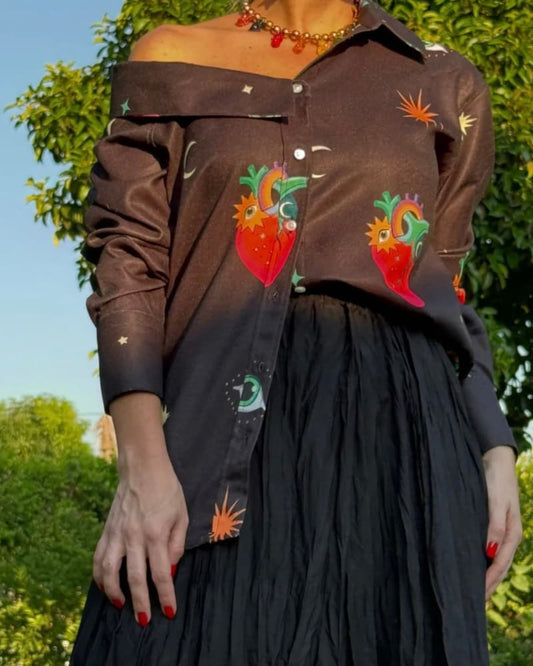 CAMISA ASIMETRICA CORAZONES BOHEMIOS