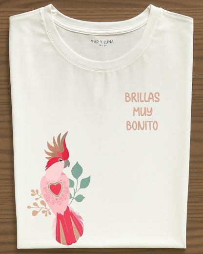 CAMISETA BRILLAS MUY BONITO MARFIL