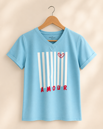 CAMISETA AMOUR AZUL V