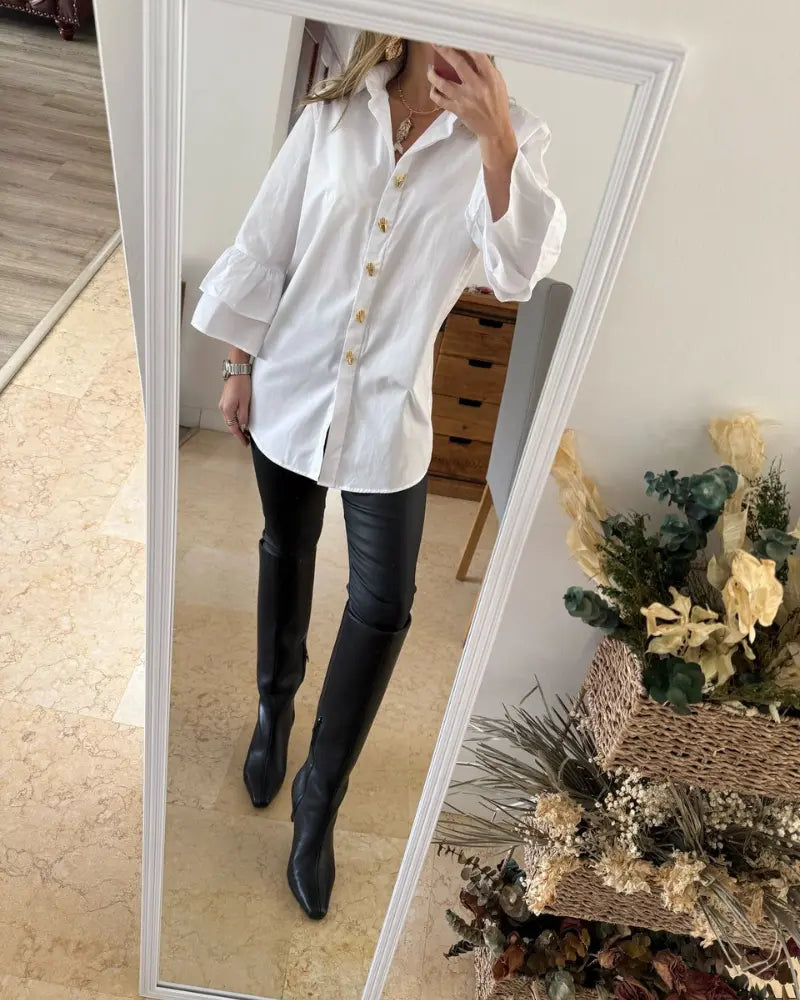 CAMISA BLANCA HUELLAS