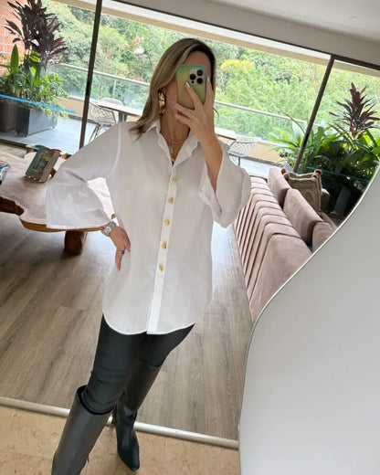 CAMISA BLANCA HUELLAS