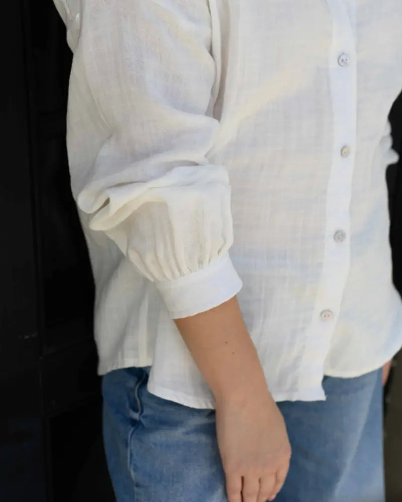 CAMISA CRISTINA PLANE BLANCA