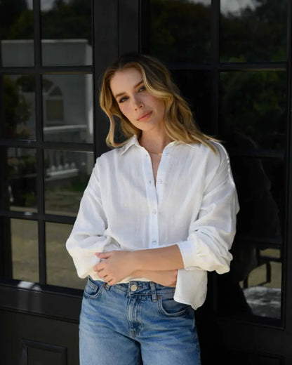 CAMISA CRISTINA PLANE BLANCA