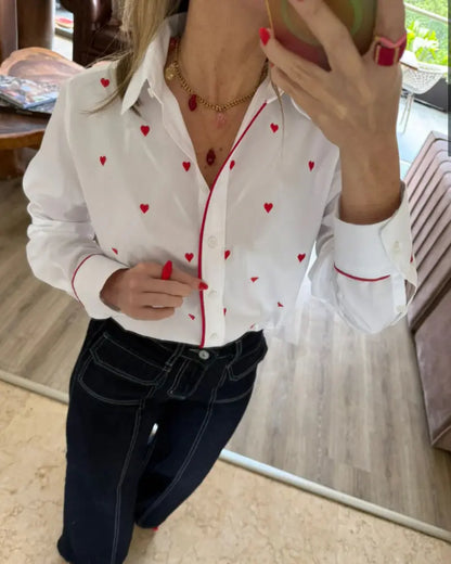 CAMISA MINI CORAZONES ROJOS