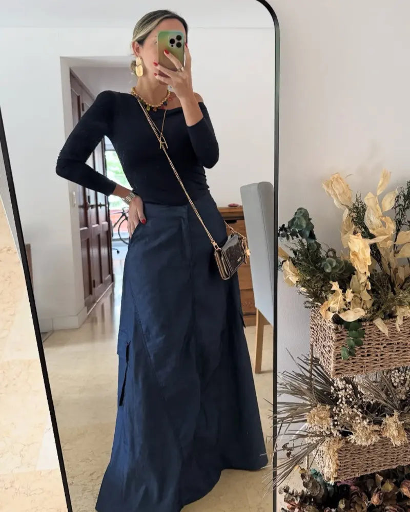 FALDA CARGO CHAMBRAY