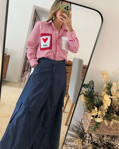 FALDA CARGO CHAMBRAY