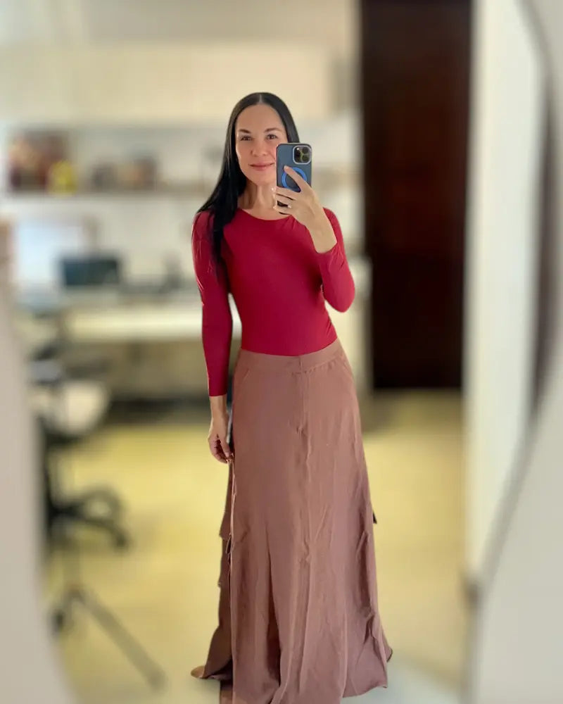 FALDA CARGO CHOCOLATE