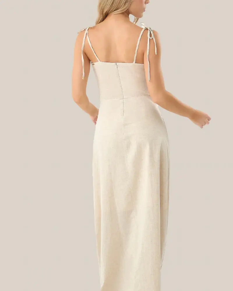 VESTIDO LARGO HARPER BEIGE
