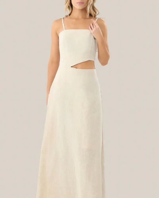 VESTIDO LARGO HARPER BEIGE