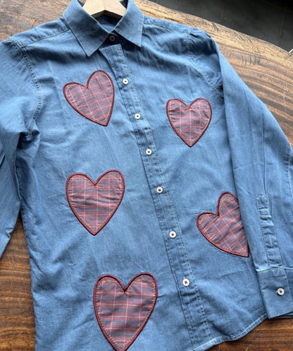 CAMISA INDIGO HEARTS