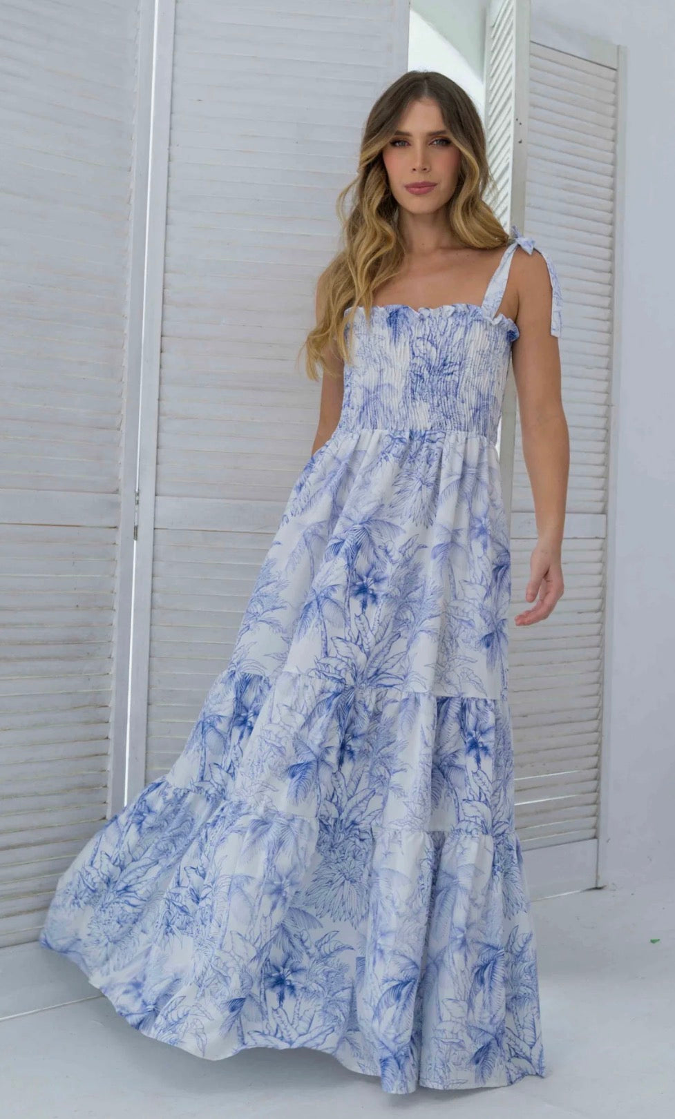 VESTIDO DANNA PALMAS BLUE