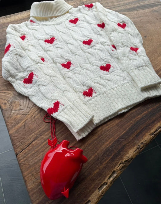 SACO MARFIL CORAZONES