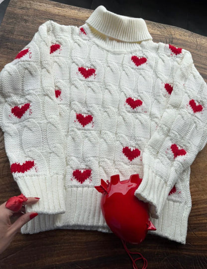 SACO MARFIL CORAZONES