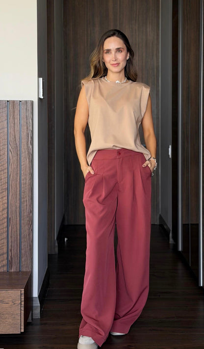 PANTALON VIENA TINTO