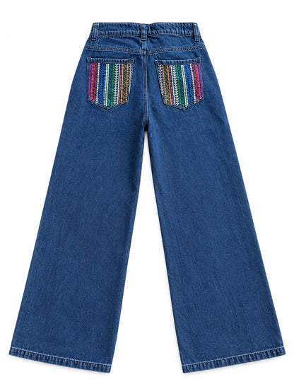 JEAN AZUL BOLSILLOS BORDADOS