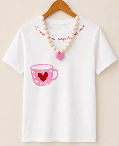 COLLAR MARFIL CORAZON ROSADO