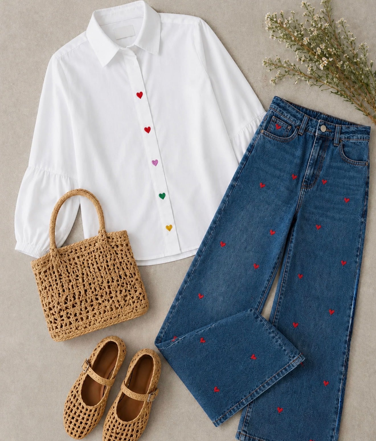 CAMISA CORAZONES IRIS