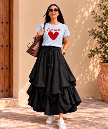 CAMISETA CREE EN TI CORAZON GAMUZA