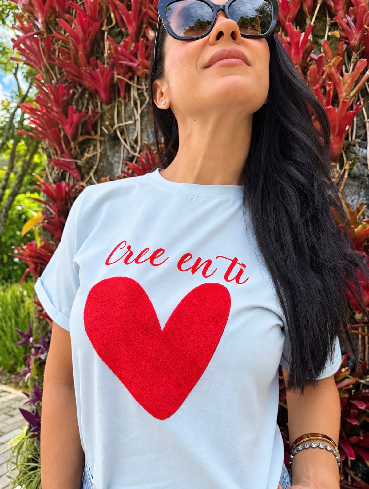 CAMISETA CREE EN TI CORAZON GAMUZA