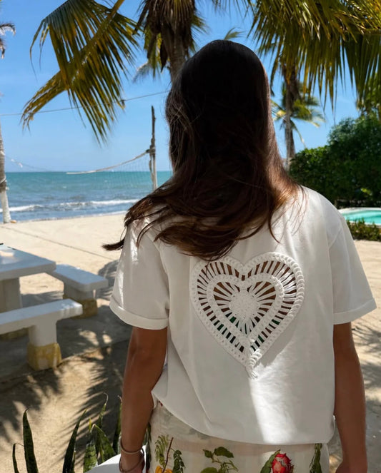 CAMISETA MARFIL HILOS DEL CORAZON