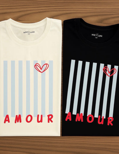 CAMISETA AMOUR MARFIL