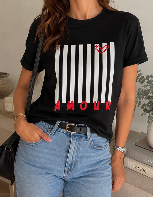 CAMISETA AMOUR NEGRA