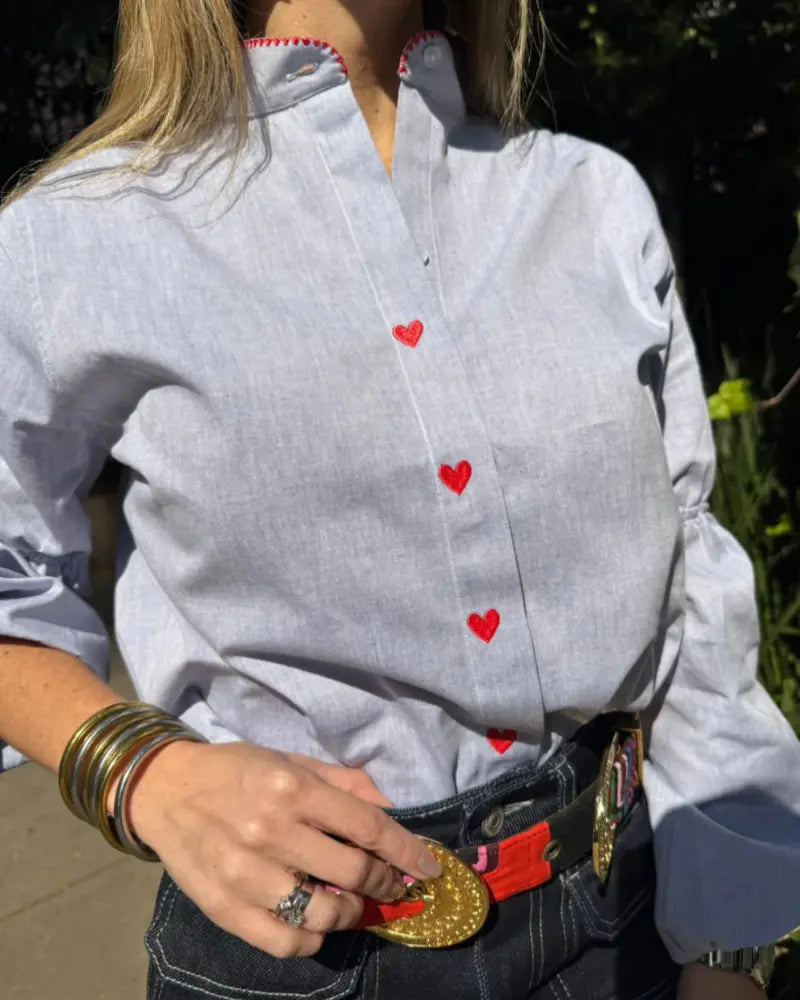 CAMISA CHAMBRAY AZUL HEARTS