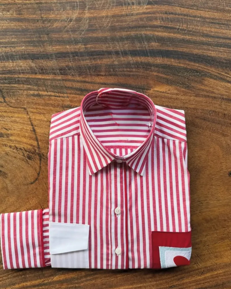 CAMISA LOVE ROJA RAYAS