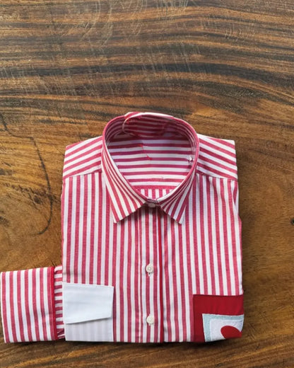 CAMISA LOVE ROJA RAYAS